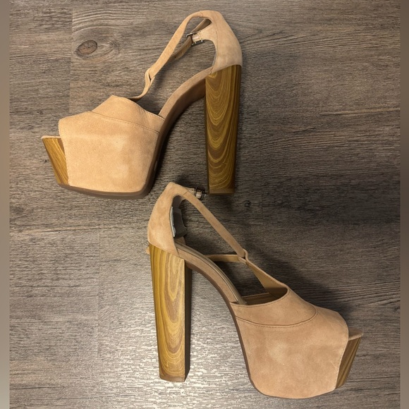 Jessica Simpson Dany Suede Tan Platform Heels - Picture 10 of 10